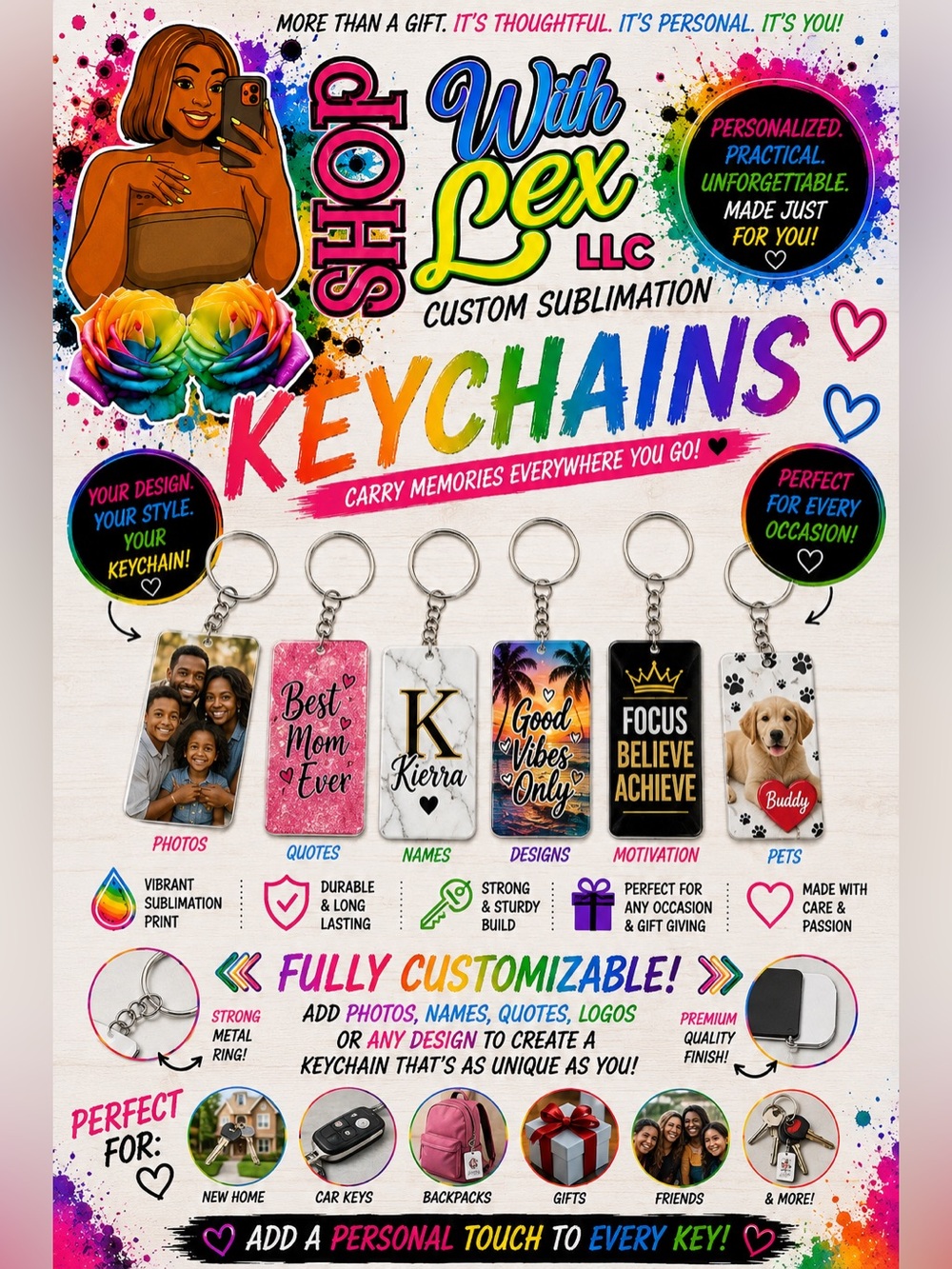 🔑 Custom Sublimation Keychains